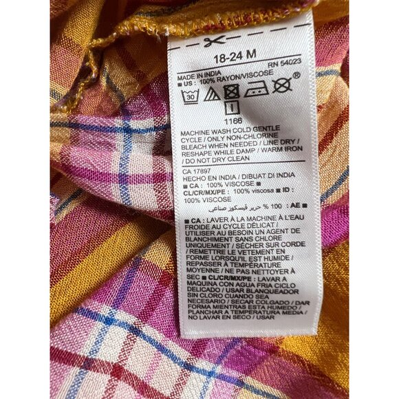 Old Navy Plaid Balloon Sunflower Gold Top - Picture 8 of 10